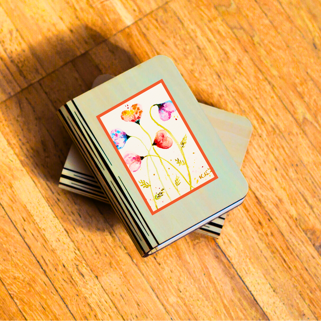 Lampada Libro mini Papaveri Stilizzati