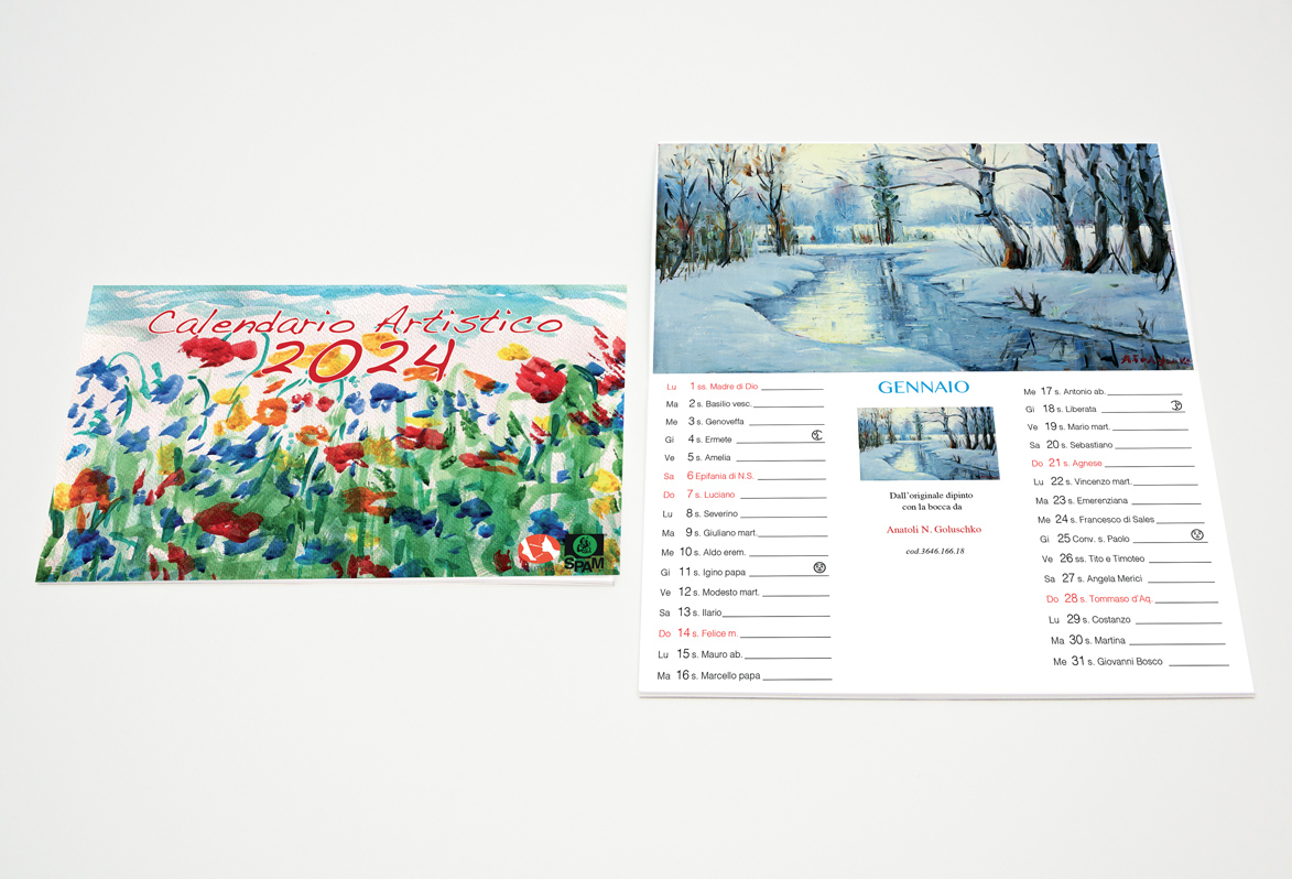 Calendario Artistico da parete 2024
