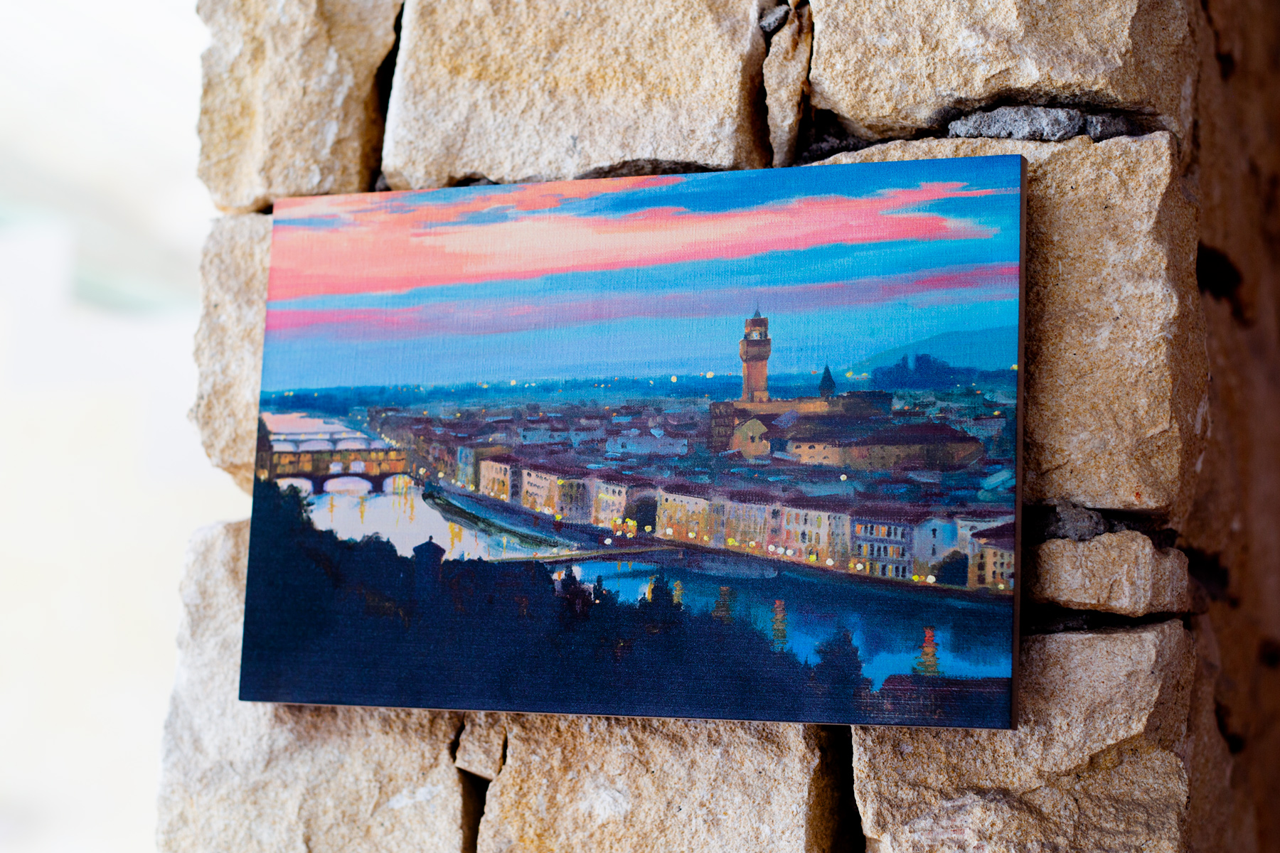 Stampa Su Legno Su Una Collina di Michelangelo