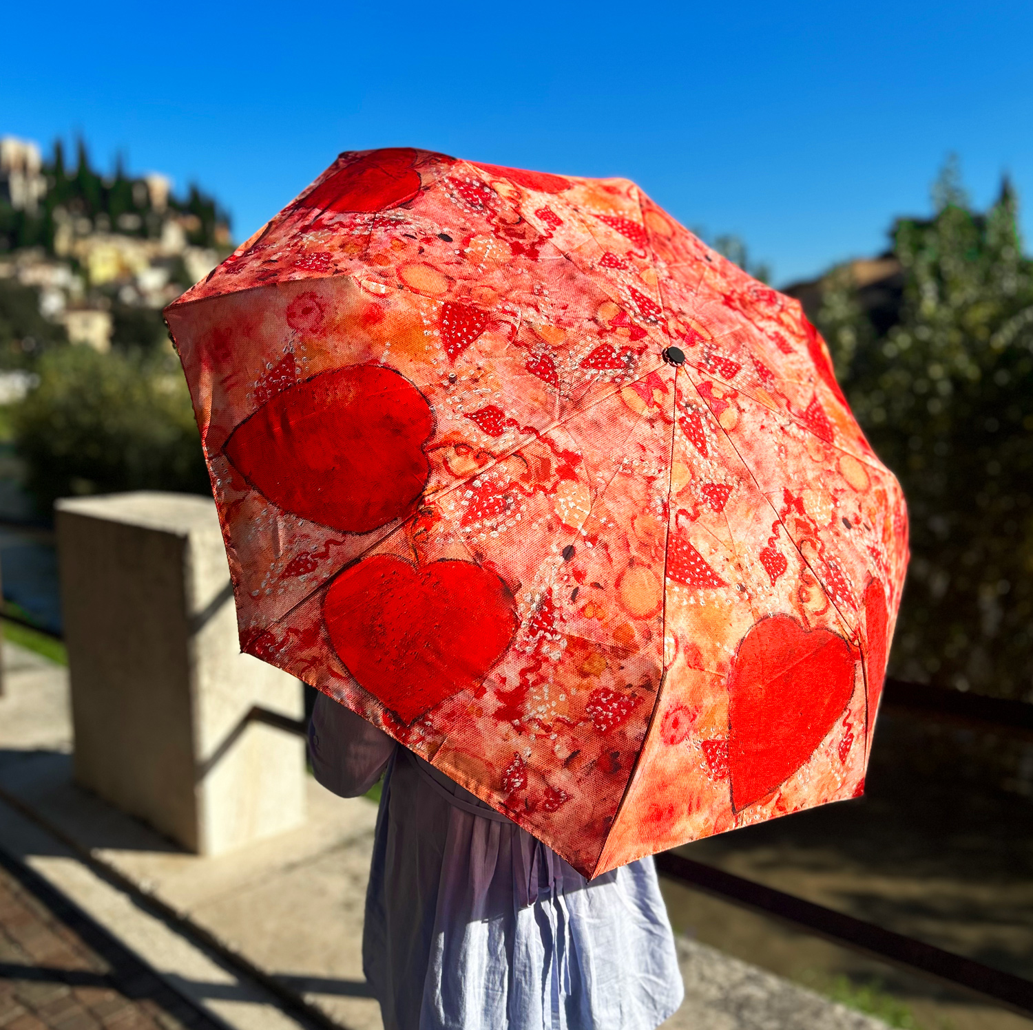 Ombrello pieghevole Cuoricini